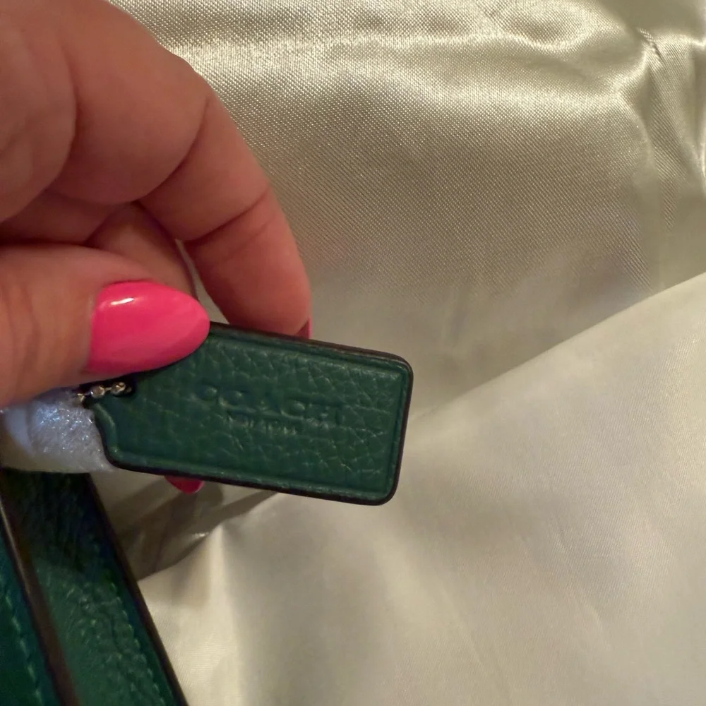 ☘️Coach NWT Slim Crossbody Bag in shamrock Green with Silver Accents - Picture 4 of 6